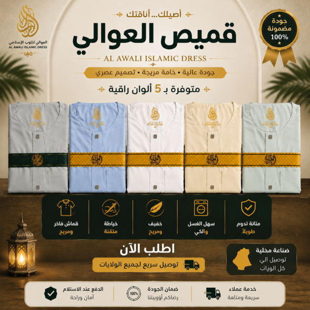 قميص العوالي بدون عنق نصف كم